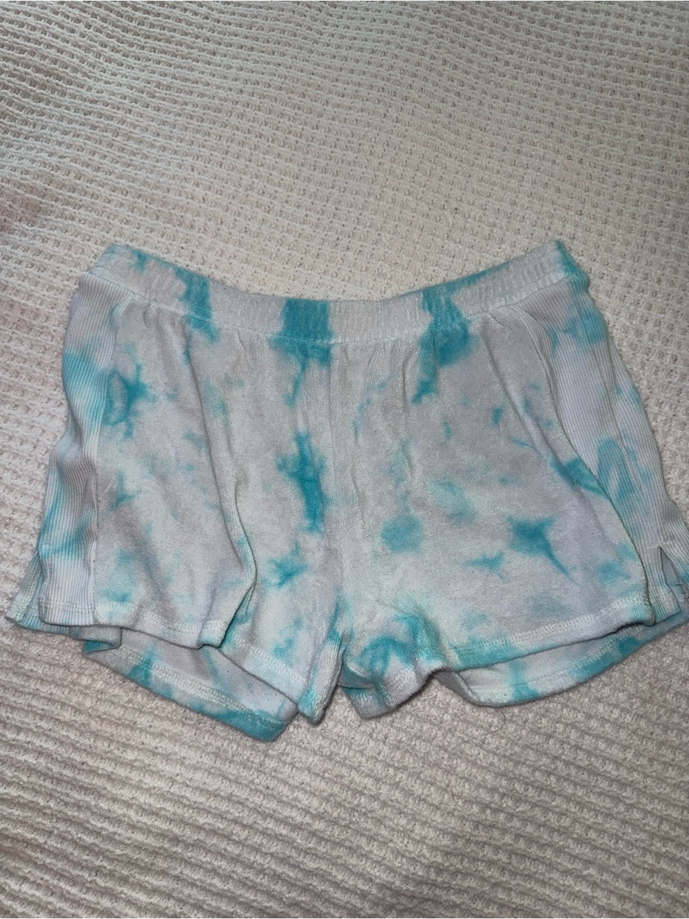 Aeropostale Women’s Aqua & White Tie-Dye Lounge Shorts